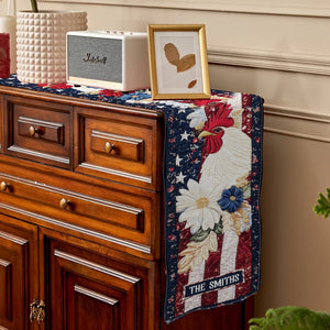Patriotic Chicken - Personalized Chicken Table Runner