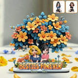 Besties Forever - Personalized Bestie Custom Shaped Acrylic Plaque