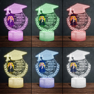 We Proud Of You - Personalized Graduation Shaped Plaque Light Base