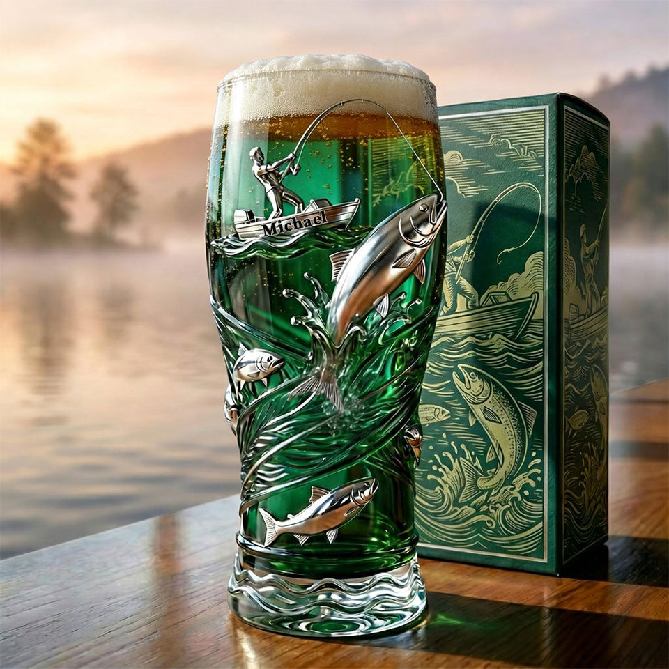 Gone Fishing - Personalized Fishing Beer Pint