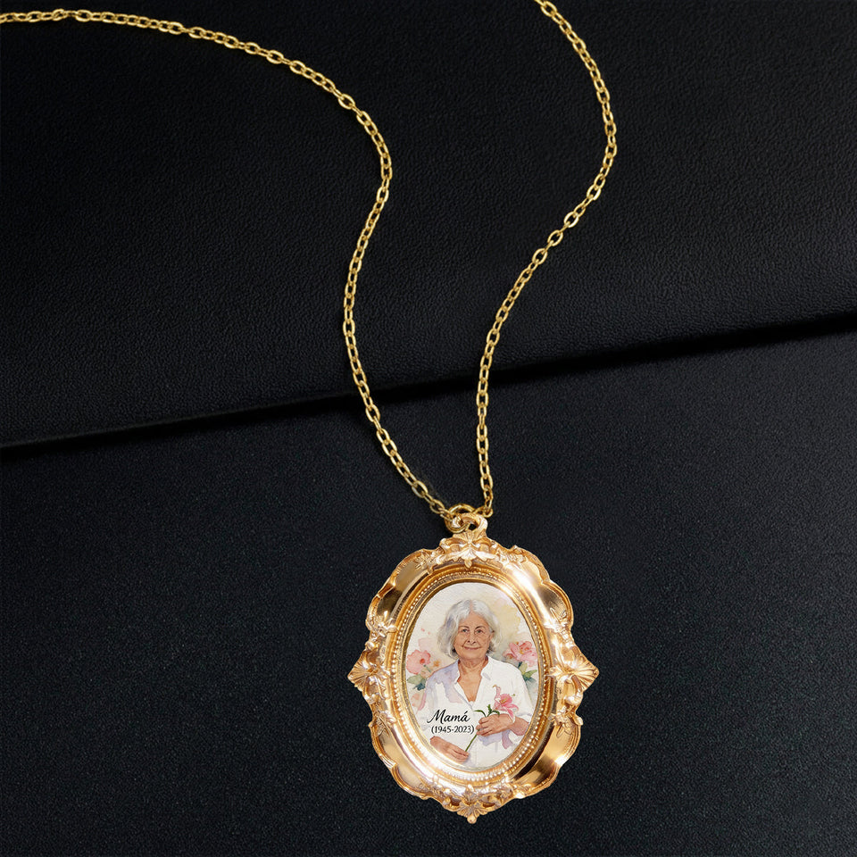 Memorial Gift Idea - Personalized Memorial Shaped Metal Pendant Necklace