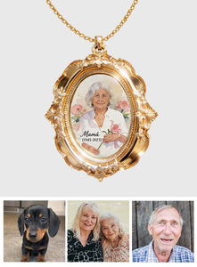 Memorial Gift Idea - Personalized Memorial Shaped Metal Pendant Necklace