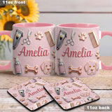 Dog Groomer - Personalized Dog Groomer Accent Mug & Coaster