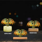 Colorful Dragon - Personalized Dragon Shaped Plaque Light Base