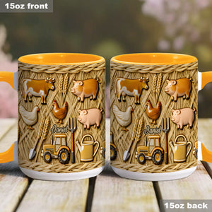 Gift For Farmers - Personalized Farmer Accent Mug