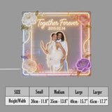 Floral Love Anniversary - Personalized Couple Neon LED Light Sign