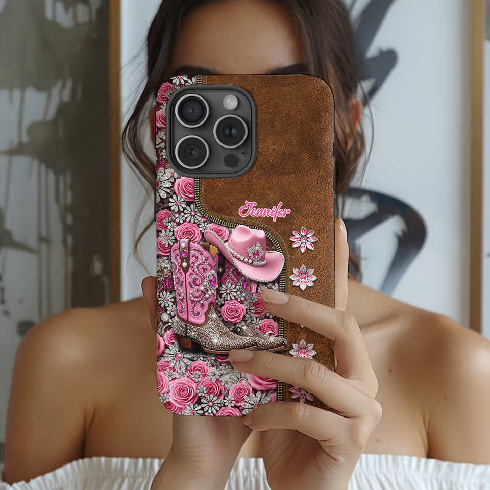 Beautiful Cowgirl Boots - Personalized Cowgirl Full Print Phone Case