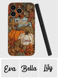 Fall for Jesus, He Never Leaves - Personalized Christian Leather Phone Case