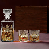 Personalized Fishing Whiskey Bottle and Glass Set - Personalized Fishing Whiskey Decanter Set