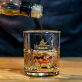 Personalized Fishing Whiskey Bottle and Glass Set - Personalized Fishing Whiskey Decanter Set