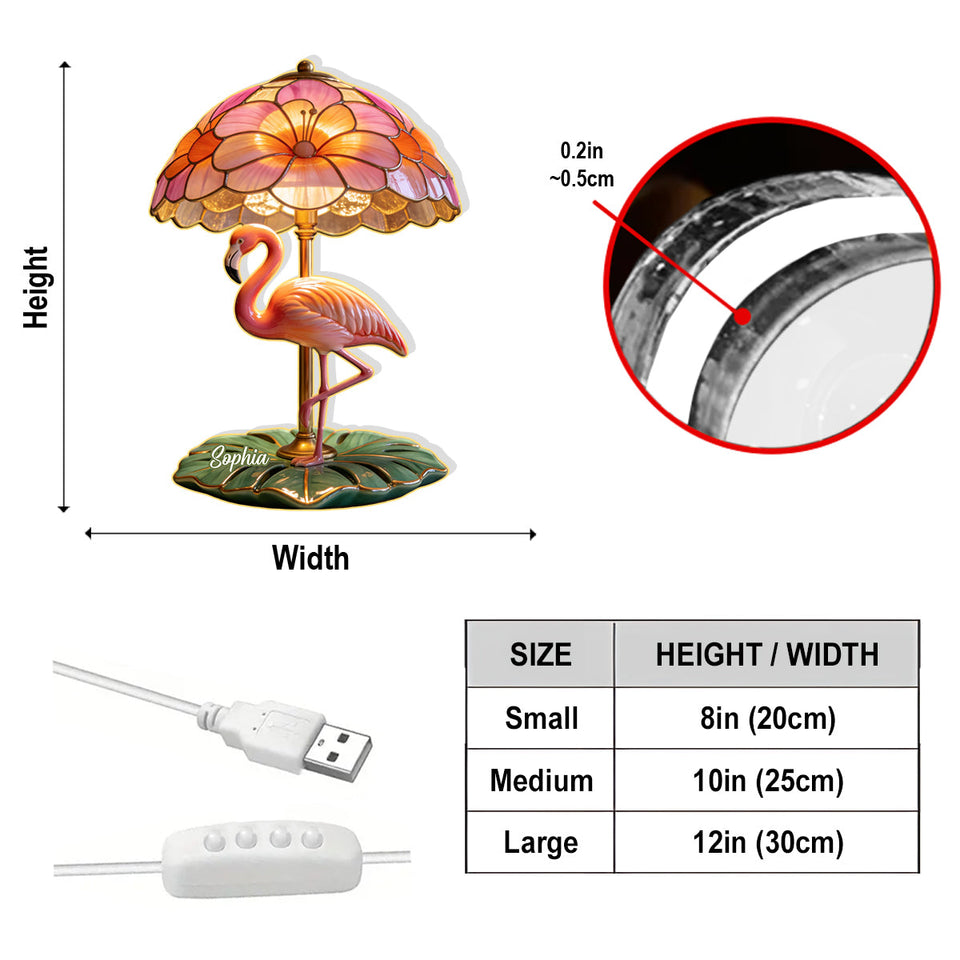 Loves Flamingo - Personalized Flamingo Acrylic LED Night Light