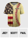 Retro Flag Baseball Print - Personalized Baseball Jersey
