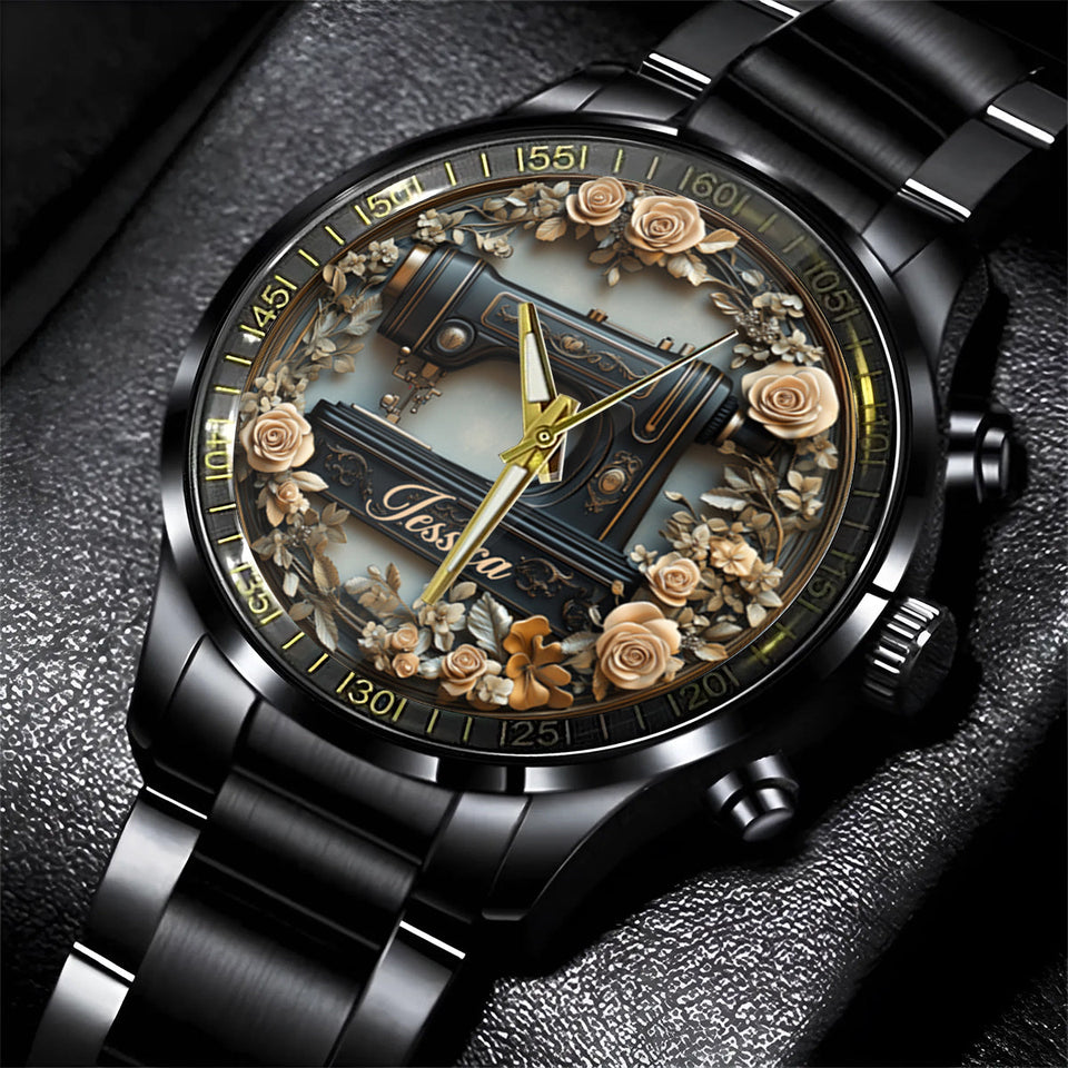 Vintage Sewing Machine - Personalized Sewing Hand Watch