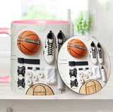 Love Basketball - Personalized Basketball Accent Mug & Coaster