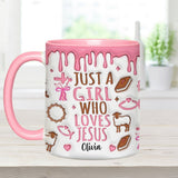 Just A Girl Who Loves Jesus - Personalized Christian Accent Mug