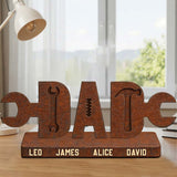 Dad And Hammer Kids - Personalized Father Custom Shaped Acrylic Plaque