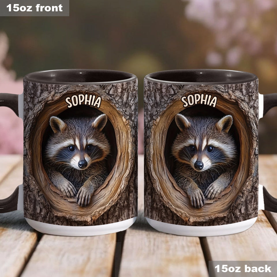 Adorable Raccoon - Personalized Raccoon Accent Mug