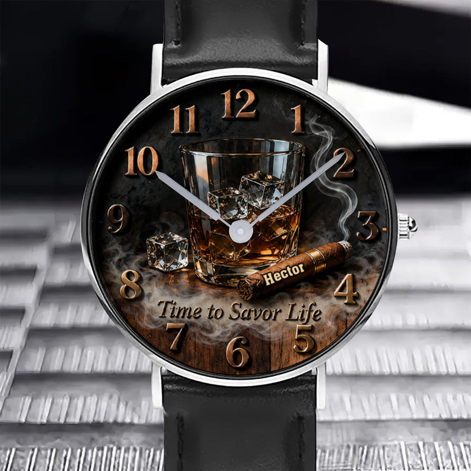 Time To Savor Life - Personalized Whisky Hand Watch