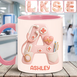 Nurse Alphabet Custom - Personalized Nurse Accent Mug
