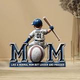 Baseball Mom Like a Normal Mom But Louder - Personalized Mother Custom Shaped Acrylic Plaque