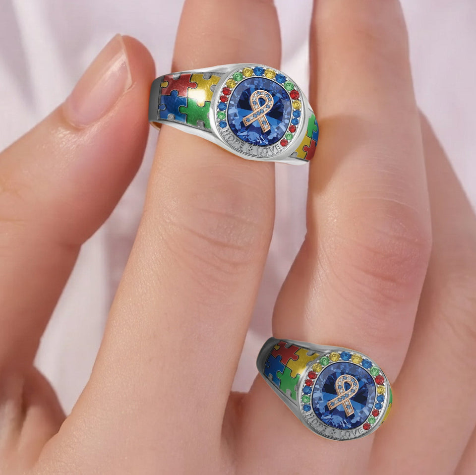 Everyone Communicates Differently - Personalized Autism Awareness Signet Ring
