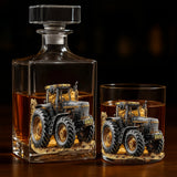 Strong Farmer - Personalized Tractor Whiskey Decanter Set