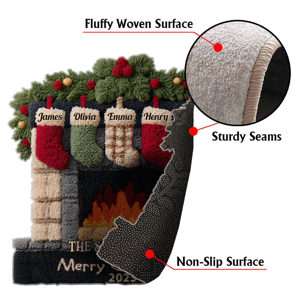 Merry Christmas - Personalized Family Non-Slip Tufted Rug
