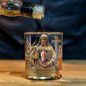 Always In The Arms Of God - Personalized Memorial Whiskey Glass