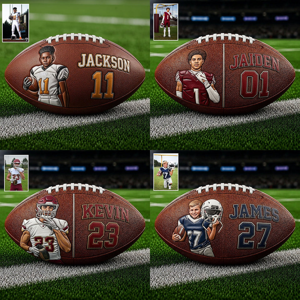 Any Photo Love Football - Personalized Football Multi-Sport Ball