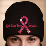 Bonnet brodé pour la sensibilisation au cancer du sein - Bonnet brodé personnalisé pour la sensibilisation au cancer du sein