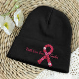 Bonnet brodé pour la sensibilisation au cancer du sein - Bonnet brodé personnalisé pour la sensibilisation au cancer du sein