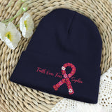 Bonnet brodé pour la sensibilisation au cancer du sein - Bonnet brodé personnalisé pour la sensibilisation au cancer du sein