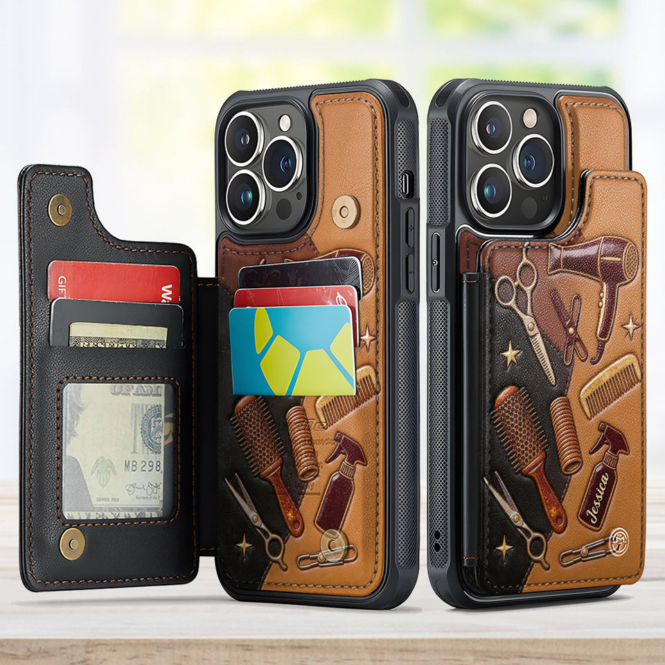 Hairdresser Scissors - Personalized Hairdresser Fully Printed Wallet Phone Case
