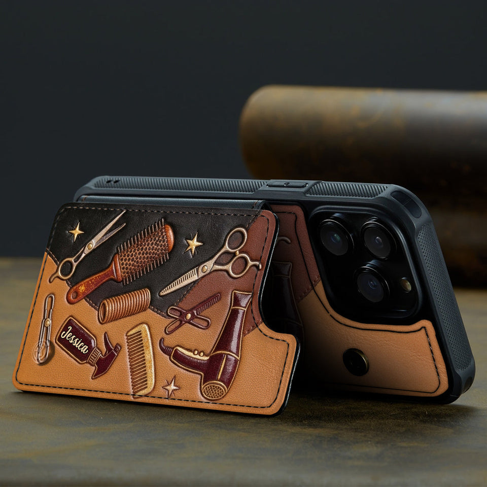 Hairdresser Scissors - Personalized Hairdresser Fully Printed Wallet Phone Case