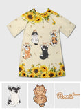 Cute Cats - Personalized Cat Sleep T-shirt Dress