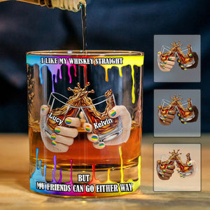I Like My Whiskey Straight - Personalized LGBT Support Whiskey Glass
