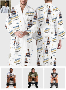 Doing Dad Sh*t - Personalized Father Pajama Kimono Robe