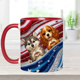Paw And Patrotic - Personalized Dog Accent Mug