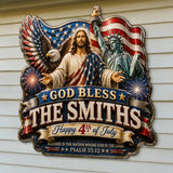 One Nation Under God, 4th Of July - Personalized Christian 3D Printed Cut Metal Sign