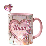 Blessed To Be Called Nana Mama Gigi Grandma - Personalized Grandma Set Accent Mug with Acrylic Stirrers