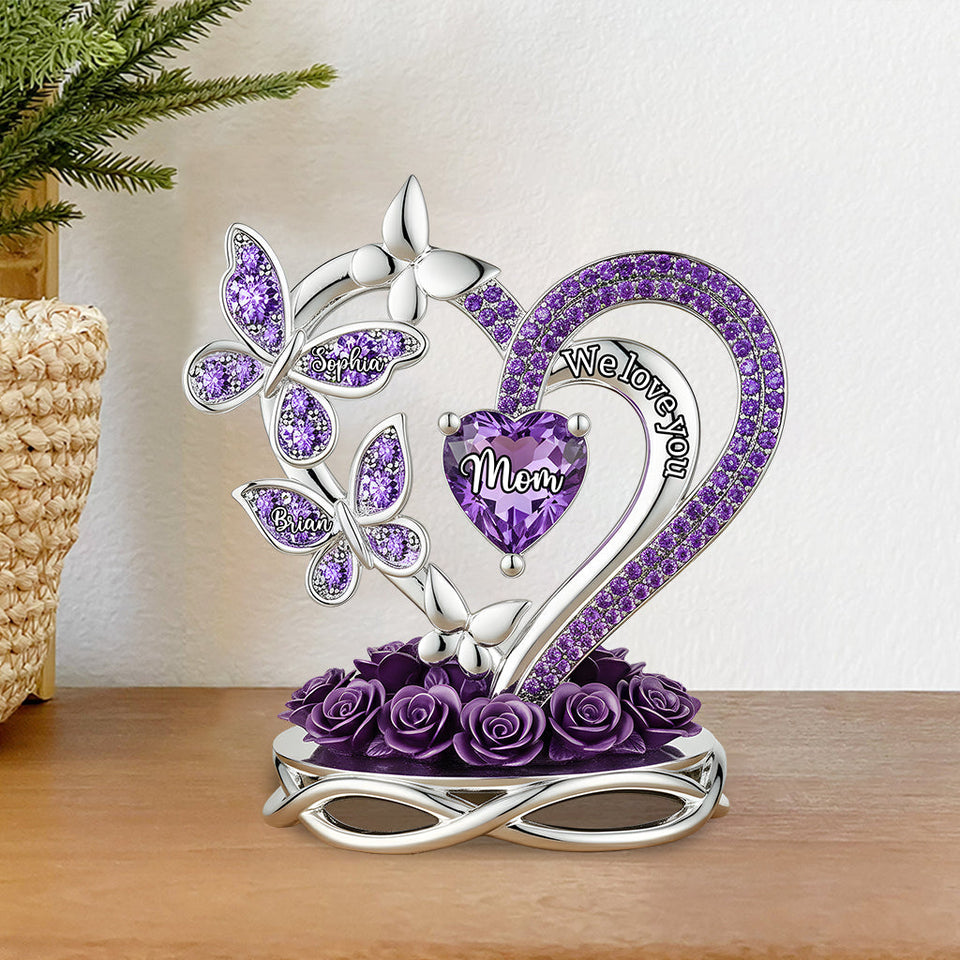 We Love You Perfect Gift For Mom, Grandma - Personalized Grandma Custom Shaped Acrylic Plaque