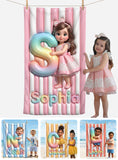 Kids Summer Letter - Personalized Kid Quick-dry Beach Towel/ Bath Towel