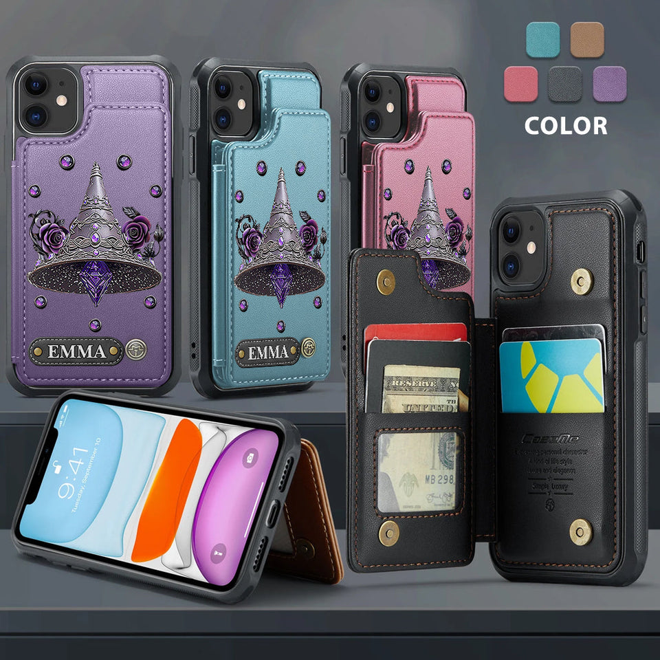 Beautiful Witch Hat - Personalized Witch Wallet Phone Case