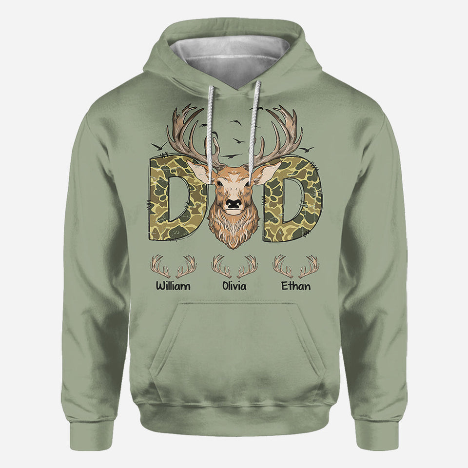 Best Dad Ever - Personalized Hunting All Over Shirt