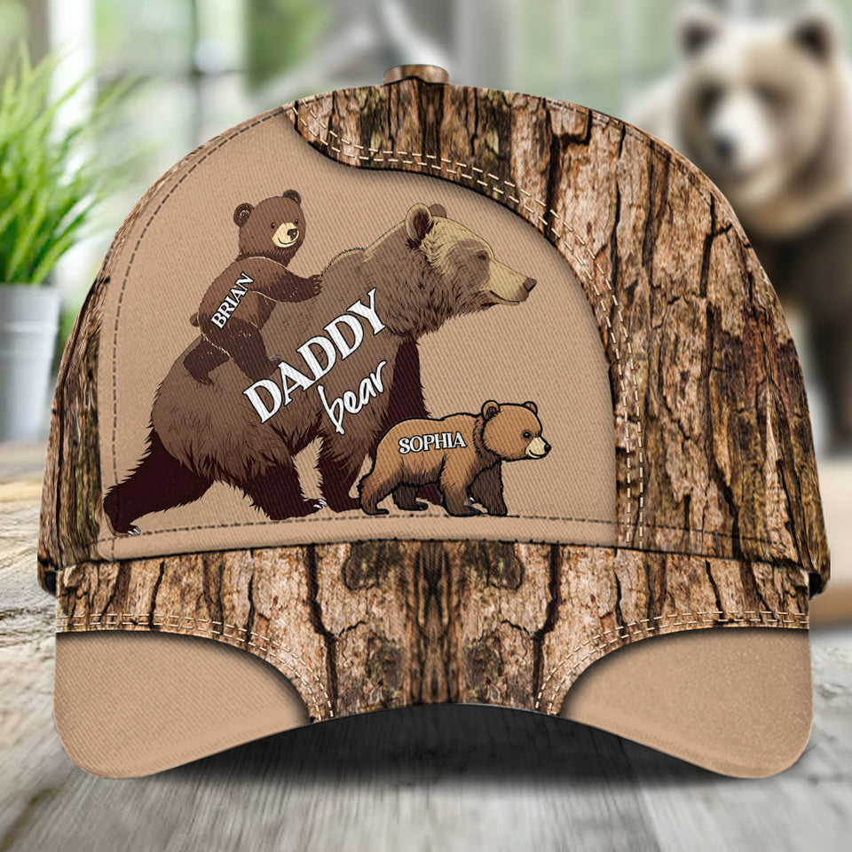 Papa Bear with Cubs - Personalized Bear Classic Cap