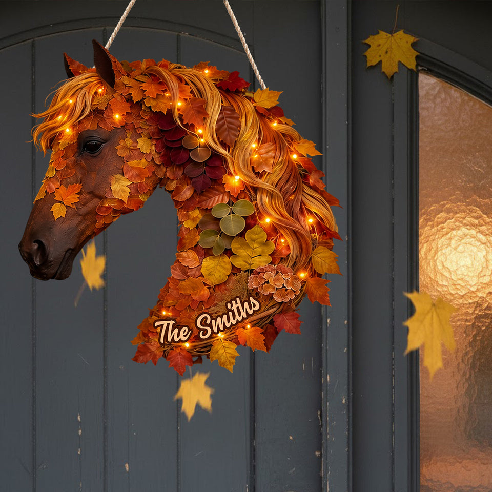 Hello Fall - Personalized Horse LED Light Acrylic Sign