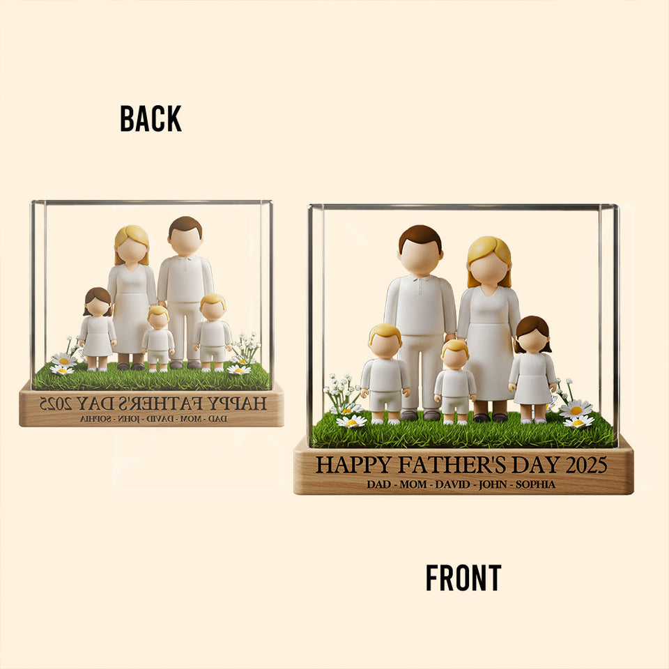 Happy Father's Day 2025 - Personalized Family Custom Shaped Acrylic Plaque