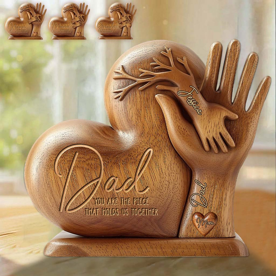 Dad You Are The Piece That Holds Us Together - Personalized Father Custom Shaped Acrylic Plaque
