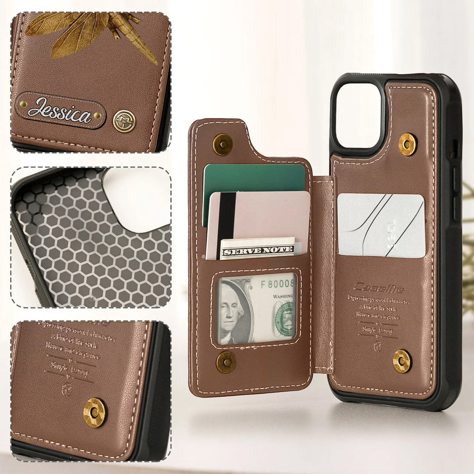 Love Garden, Beautiful Dragonfly, Butterfly, Bee, Hummingbird,... - Personalized Gardening Wallet Phone Case