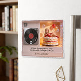 Having Me As Your Girlfriend Is Enough Of A Gift - Personalized Spicy Couple Custom Shape Music Magnet